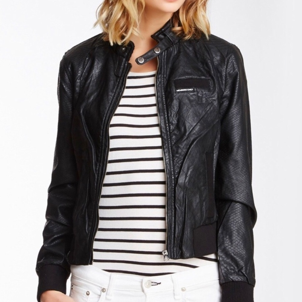 Members Only Faux leather jacket size small